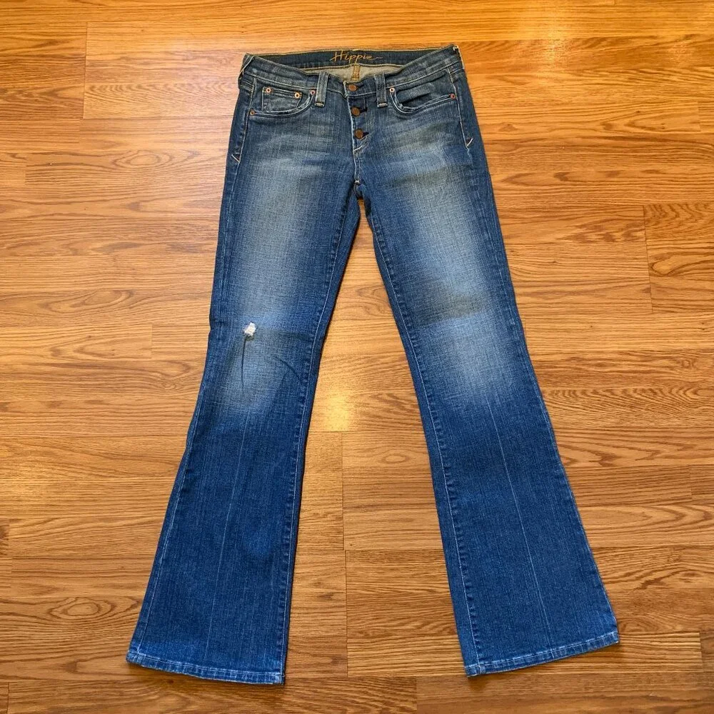 Hippie Low Rise Flare Leg Jeans - Picture 1 of 12